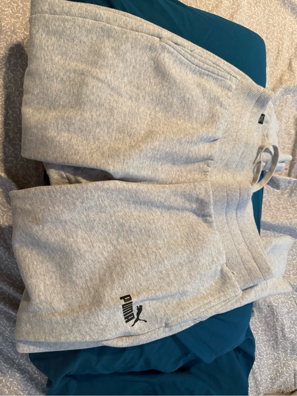 Puma Light Gray Logo Sweat Shorts for woman
